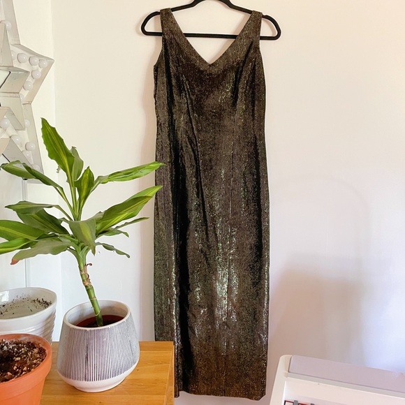 Vintage Metallic Velvet Dress - Picture 4 of 6